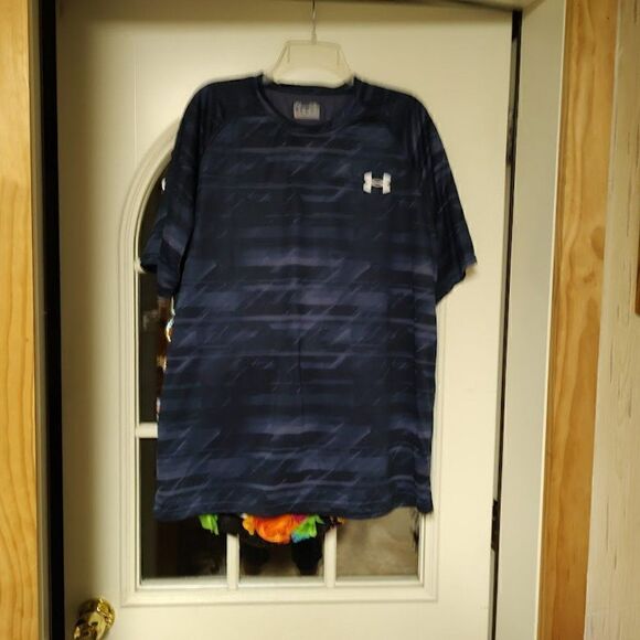 Under Armour Dark Blue Designed Loose Fit Shirt Men's XL - Picture 1 of 2